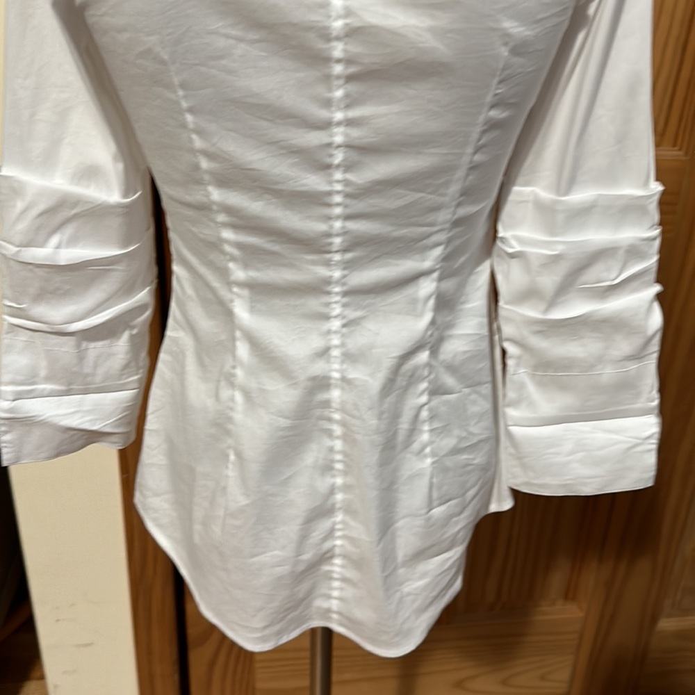 Bailey 44 White Fitted Button Down Blouse Xs Neve… - image 8